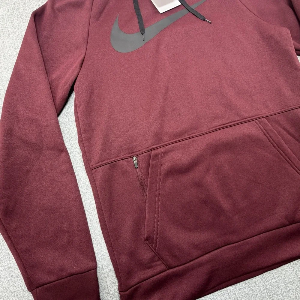 Nike Mens Therma-FIT Pullover Swoosh Hoodie Burgundy Small NWT